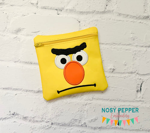 Bert applique ITH Bag embroidery design (5 sizes available) DIGITAL DOWNLOAD