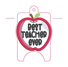 Load image into Gallery viewer, Best Teacher applique Sanitizer Case (2 sizes available) machine embroidery design DIGITAL DOWNLOAD