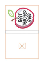 Load image into Gallery viewer, Best Teacher applique notebook cover (2 sizes available) machine embroidery design DIGITAL DOWNLOAD