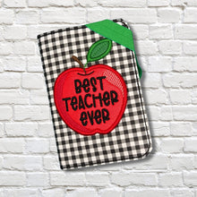 Load image into Gallery viewer, Best Teacher applique notebook cover (2 sizes available) machine embroidery design DIGITAL DOWNLOAD