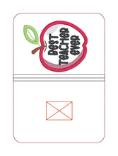 Load image into Gallery viewer, Best Teacher applique notebook cover (2 sizes available) machine embroidery design DIGITAL DOWNLOAD