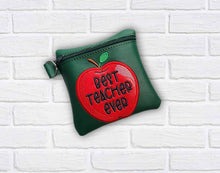 Load image into Gallery viewer, Best Teacher ITH Bag (4 sizes available) machine embroidery design DIGITAL DOWNLOAD