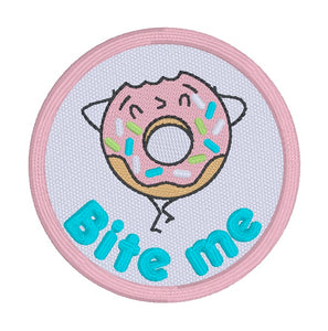 Bite Me Donut patch (2 sizes included) machine embroidery design DIGITAL DOWNLOAD
