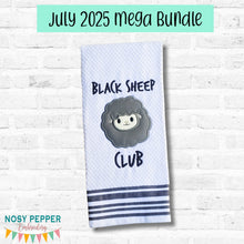 Load image into Gallery viewer, Black Sheep Club applique machine embroidery design (4 sizes included) DIGITAL DOWNLOAD