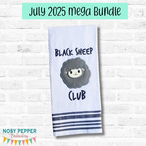 Black Sheep Club applique machine embroidery design (4 sizes included) DIGITAL DOWNLOAD
