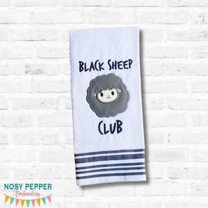 Black Sheep Club applique machine embroidery design (4 sizes included) DIGITAL DOWNLOAD