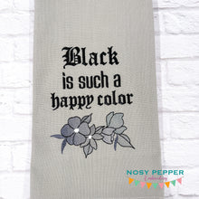 Load image into Gallery viewer, Black Is Such A Happy Color machine embroidery design (4 sizes included) DIGITAL DOWNLOAD