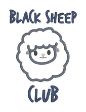 Load image into Gallery viewer, Black Sheep Club applique machine embroidery design (4 sizes included) DIGITAL DOWNLOAD