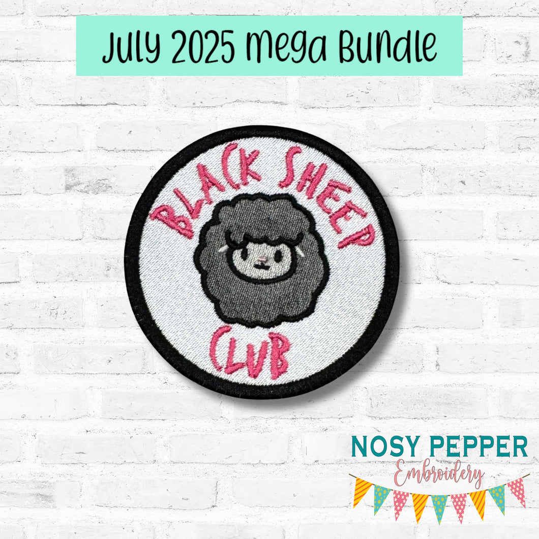 Black Sheep Club patch (2 sizes included) machine embroidery design DIGITAL DOWNLOAD
