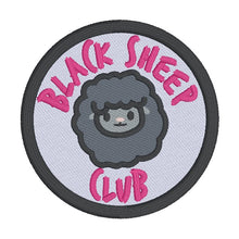 Load image into Gallery viewer, Black Sheep Club patch (2 sizes included) machine embroidery design DIGITAL DOWNLOAD