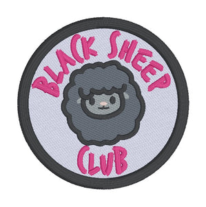 Black Sheep Club patch (2 sizes included) machine embroidery design DIGITAL DOWNLOAD
