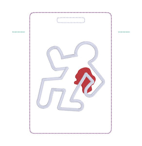 Body applique luggage tag set machine embroidery design DIGITAL DOWNLOAD