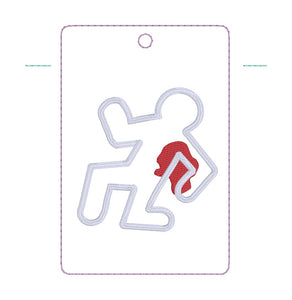 Body applique luggage tag set machine embroidery design DIGITAL DOWNLOAD