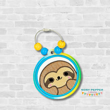 Load image into Gallery viewer, Sloth Circle applique bookmark/ornament/bag tag machine JUNE 2024 MYSTERY BUNDLE embroidery design DIGITAL DOWNLOAD