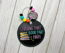 Load image into Gallery viewer, Book Fair bag tag/ornament/bookmark machine embroidery design DIGITAL DOWNLOAD