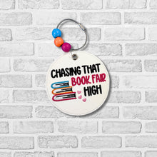 Load image into Gallery viewer, Book Fair bag tag/ornament/bookmark machine embroidery design DIGITAL DOWNLOAD