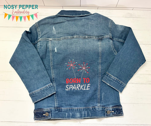 Born To Sparkle machine embroidery design (4 sizes included) DIGITAL DOWNLOAD