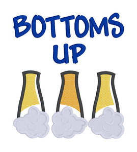 Bottoms Up sketchy machine embroidery design (4 sizes included) DIGITAL DOWNLOAD