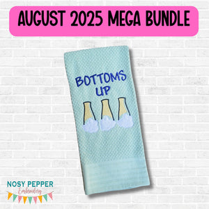 Bottoms Up sketchy machine embroidery design (4 sizes included) DIGITAL DOWNLOAD