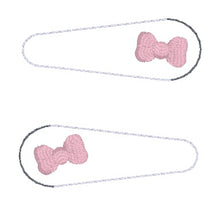 Load image into Gallery viewer, Bow barrette cover machine embroidery design DIGITAL DOWNLOAD