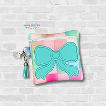 Load image into Gallery viewer, Bow set (appliqué fob with 3 sizes, single and multi files, &amp; appliqué ITH bag included) machine embroidery design DIGITAL DOWNLOAD