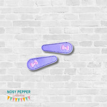 Load image into Gallery viewer, Bow barrette cover machine embroidery design DIGITAL DOWNLOAD