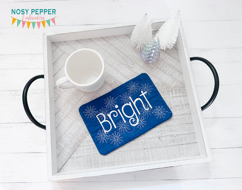 Bright envelope style ITH Mug rug machine embroidery design (4 sizes included) DIGITAL DOWNLOAD