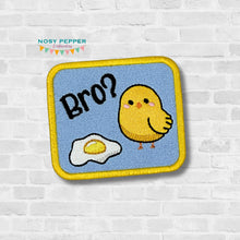 Load image into Gallery viewer, Bro patch (2 sizes included) machine embroidery design DIGITAL DOWNLOAD
