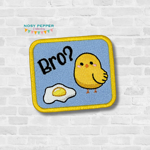 Bro patch (2 sizes included) machine embroidery design DIGITAL DOWNLOAD