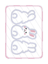 Load image into Gallery viewer, Bunny Butt applique mug rug March 25 Mystery Bundle machine embroidery design (4 sizes, envelope and turned styles included) DIGITAL DOWNLOAD