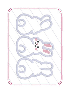 Bunny Butt applique mug rug March 25 Mystery Bundle machine embroidery design (4 sizes, envelope and turned styles included) DIGITAL DOWNLOAD