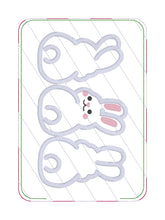 Load image into Gallery viewer, Bunny Butt applique mug rug March 25 Mystery Bundle machine embroidery design (4 sizes, envelope and turned styles included) DIGITAL DOWNLOAD