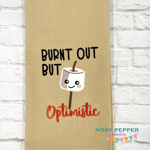 Burnt Out applique 2025 Summer Mini Skill Builder Bundle machine embroidery design (5 sizes included) DIGITAL DOWNLOAD