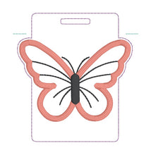 Load image into Gallery viewer, Butterfly applique luggage tag set machine embroidery design DIGITAL DOWNLOAD