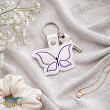 Load image into Gallery viewer, Butterfly Minimalist Snap tab (Single and Multi included) machine embroidery design DIGITAL DOWNLOAD