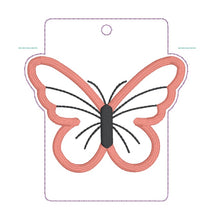 Load image into Gallery viewer, Butterfly applique luggage tag set machine embroidery design DIGITAL DOWNLOAD