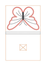 Load image into Gallery viewer, Butterfly applique notebook cover (2 sizes available) machine embroidery design DIGITAL DOWNLOAD