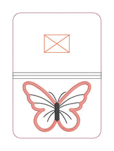 Load image into Gallery viewer, Butterfly applique notebook cover (2 sizes available) machine embroidery design DIGITAL DOWNLOAD