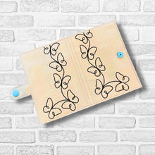 Load image into Gallery viewer, Butterfly Line Art top load notebook cover machine embroidery design DIGITAL DOWNLOAD