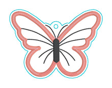 Load image into Gallery viewer, Butterfly applique shaker set  (single and multi fobs and bag tag files included) machine embroidery design DIGITAL DOWNLOAD