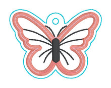 Load image into Gallery viewer, Butterfly applique shaker set  (single and multi fobs and bag tag files included) machine embroidery design DIGITAL DOWNLOAD
