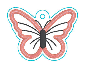 Butterfly applique shaker set  (single and multi fobs and bag tag files included) machine embroidery design DIGITAL DOWNLOAD