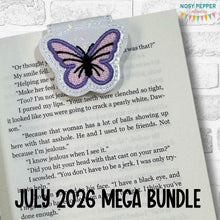 Load image into Gallery viewer, Butterfly magnetic bookmark machine embroidery design DIGITAL DOWNLOAD