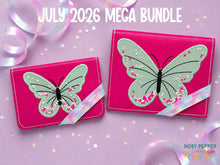 Load image into Gallery viewer, Butterfly applique notebook cover (2 sizes available) machine embroidery design DIGITAL DOWNLOAD