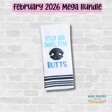 Load image into Gallery viewer, Smell The Butts applique —Feb 26 MB—machine embroidery design (4 sizes included) DIGITAL DOWNLOAD