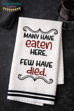 Load image into Gallery viewer, Many Have Eaten Here machine embroidery design (4 sizes included) DIGITAL DOWNLOAD