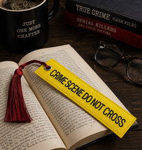 Load image into Gallery viewer, Crime Scene tape bookmark/bag tag/ornament 5x7 machine embroidery design DIGITAL DOWNLOAD