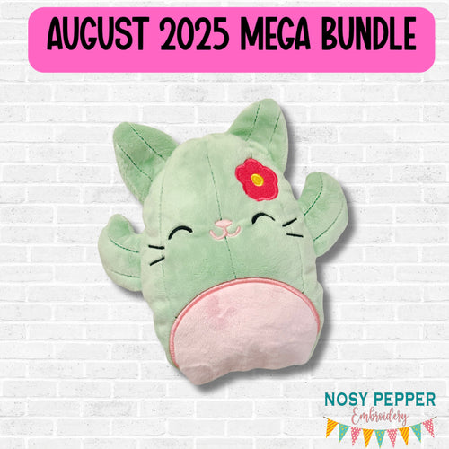 Cactus Cat stuffie (6 sizes included) machine embroidery design DIGITAL DOWNLOAD