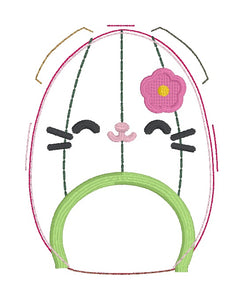 Cactus Cat stuffie (6 sizes included) machine embroidery design DIGITAL DOWNLOAD