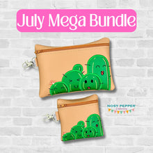 Load image into Gallery viewer, Cactus Family applique ITH Bag embroidery design (5 sizes available) July 24 Mystery Bundle DIGITAL DOWNLOAD